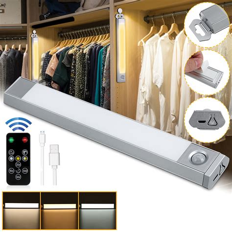 60 LED Closet Lights, USB Rechargeable Under Cabinet Light, PIR Motion ...