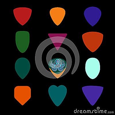 Guitar Picks. Different Types Of Musical Plectrum Stock Vector - Image: 58661030