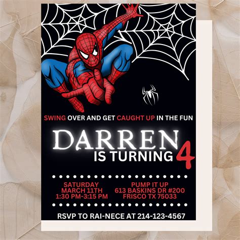 Editable Spider Man Birthday Invitation Template Printable - Etsy