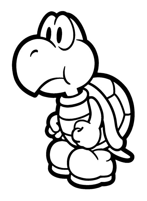 Mario Bros Koopa Troopa Coloring Page - Free Printable Coloring Pages