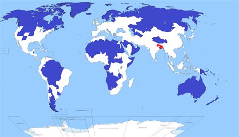 Monde - Répartition de 5 % de la population • Map • PopulationData.net