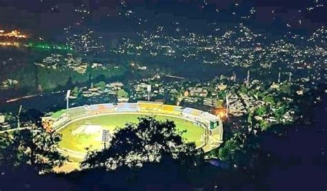 Muzaffarabad Cricket Stadium Night View, Azad Kashmir, Pakistan