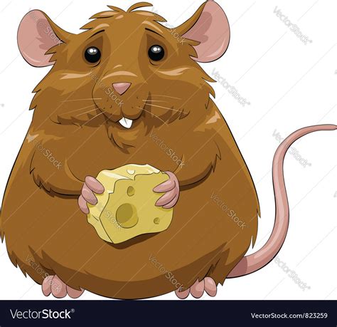 Rat and cheese Royalty Free Vector Image - VectorStock
