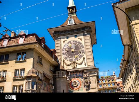 Clock tower in Bern city Stock Photo - Alamy