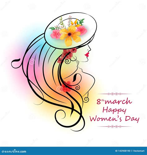 Happy International Women S Day 8th March Greetings Background Stock Vector - Illustration of ...