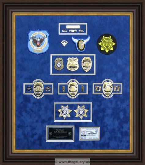 Cobb County Police Department retirement shadow box with police badges ...