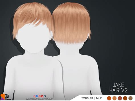 JAKE INFANT HAIR - REDHEADSIMS - CC | Sims baby, Sims 4 toddler, Sims