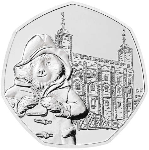 Fifty Pence 2019 Paddington Bear at the Tower, Coin from United Kingdom ...