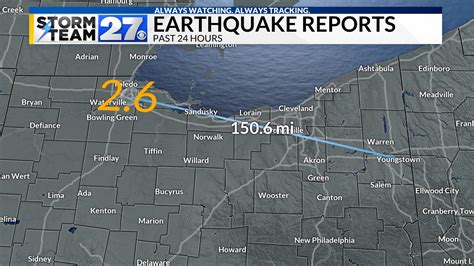 2.6 magnitude earthquake reported in the Toledo, Ohio area Friday ...