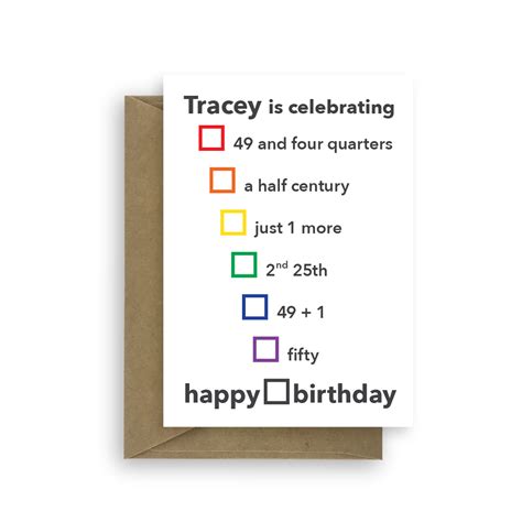 Funny 50th Birthday Card name choices | STU ART CONCEPTS