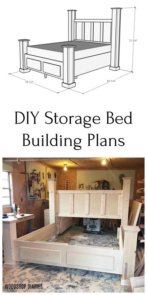 DIY Storage Bed--Printable Woodworking Plans and Video Tutorial ...