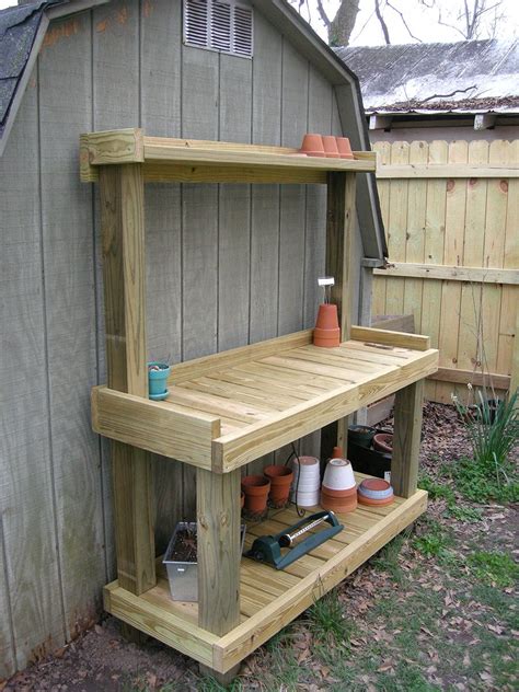 Workbench Plan Build A Garden Potting Bench - Image to u