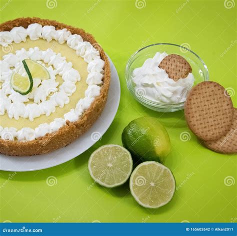 Key Lime Pie with Ingredients Close Up Stock Photo - Image of sweet ...