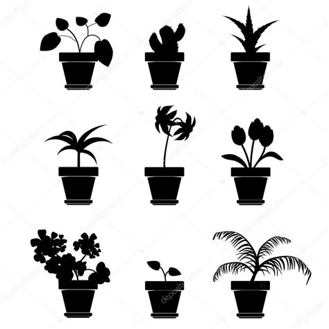 Silhouette Potted Plant Clipart - img-user