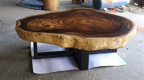 Live Edge Round Coffee Table Reclaimed Acacia Wood Solid Slab (Natural Shape) (Custom Made) by ...
