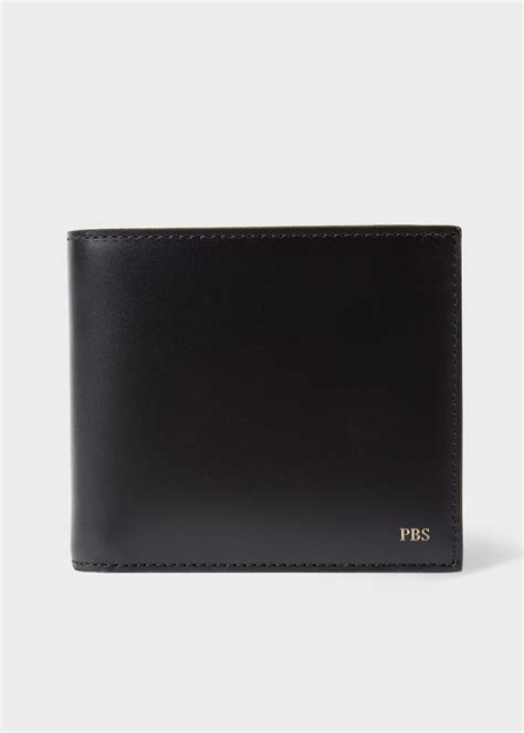 Men's Black Leather Monogrammed Billfold Wallet - Paul Smith US
