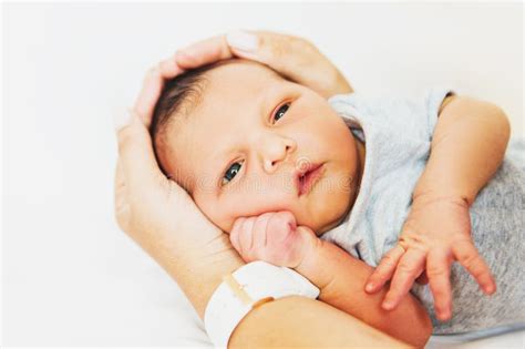 Close Up Portrait of Newborn One Day Old Baby Stock Image - Image of caucasian, lips: 102948993