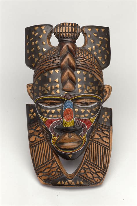 Beaded Face Wooden African Masks – Kazeem The Tomb Raider