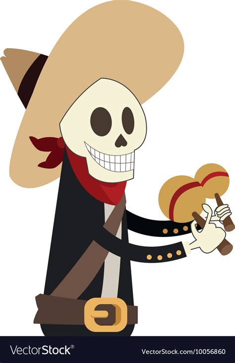 Skeleton mariachi icon Royalty Free Vector Image