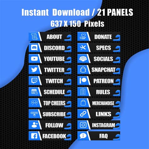 Cool twitch panels 21 Twitch panels Customizable psd | Etsy