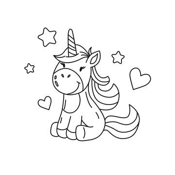 Unicorn Clipart Blac And White