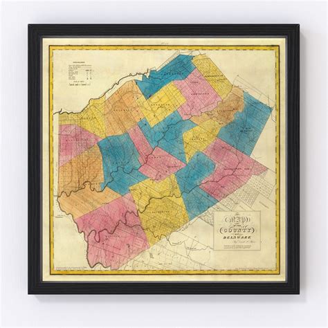 Vintage Map of Delaware County New York, 1829 by Ted's Vintage Art