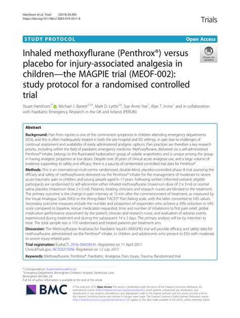 (PDF) Inhaled methoxyflurane (Penthrox®) versus placebo for injury ...