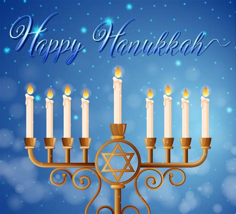 Modèle de carte Happy Hanukkah avec des chandelles 303996 Art vectoriel chez Vecteezy