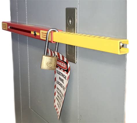 Lockout tagout device for breakers: Locks out the entire panel.