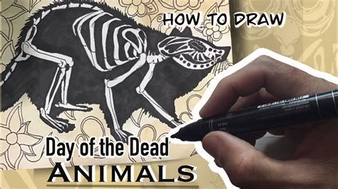 How to draw Day of the Dead animals - YouTube