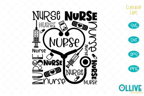 Nurse Word Art SVG, Nurse Cut File