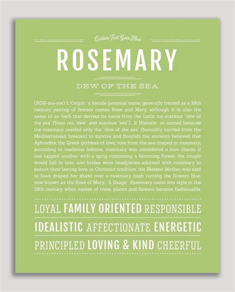 Rosemary | Classic Name Print | Classic names, Names with meaning, Names