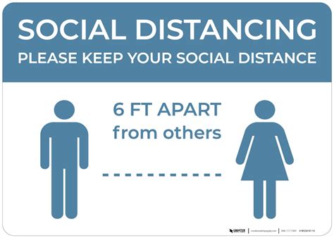 Social Distancing Please Keep Your Social Distance Landscape - Wall Sign