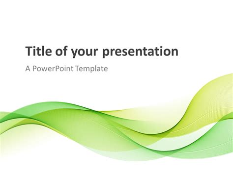 Modern Green Waves - PowerPoint Template - PresentationGO.com