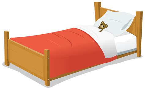 Cartoon Bed With Teddy Bear 263254 Vector Art at Vecteezy