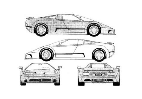 Download drawing Bugatti EB-110 Coupe 1993 in ai pdf png svg formats