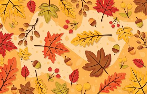 Fall Autumn Floral and Leaves Background - Free Download