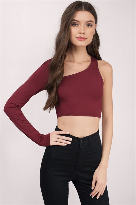 Trendy Burgundy Crop Top - Red Top - Open Back Top - Burgundy Crop Top - $6 | Tobi US