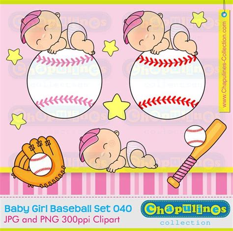 60% off Baby Girl clipart Baseball Clipart digital images | Etsy
