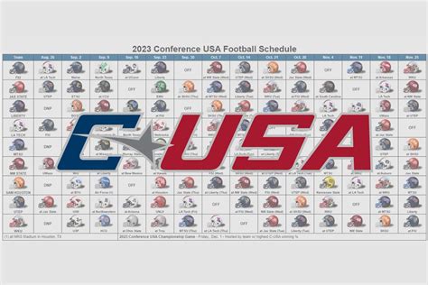 FBSchedules.com on Twitter: "2023 Conference USA Football Helmet Schedule https://fbschedules ...