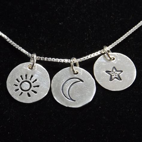 Sun Moon Stars Necklace, Celestial jewelry, You are my Sun my Moon and ...