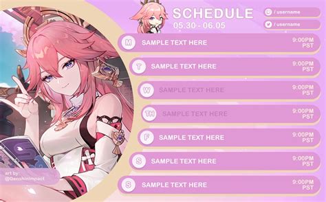 [Free] Vtuber Stream Schedule Graphic Template: Sakura Space - no name ...