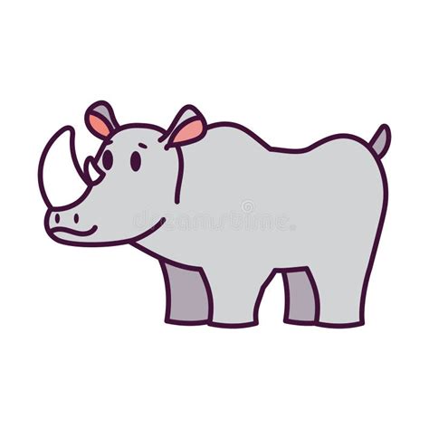 Isolated Cartoon of a Rhino Stock Vector - Illustration of vector ...