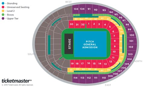 Standing Seating Plan - Emirates Stadium