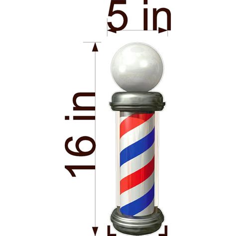 16" tall vinyl pair of Barber shop pole decal globe style window or ...