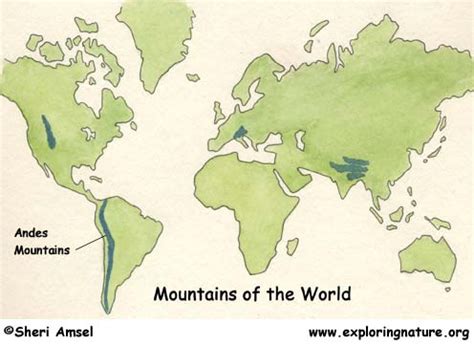 Andes Mountains On World Map