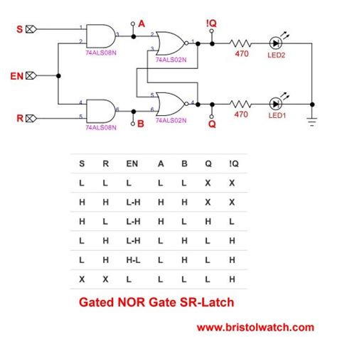 Tutorial NOR Gate SR Latch Circuit