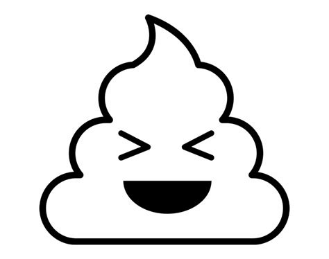 Smiling With Eyes Closed Poop Emoji Rubber Stamp - Clip Art Library