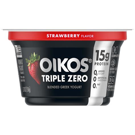 Oikos Triple Zero Strawberry Greek Yogurt, 5.3 Oz. – BrickSeek