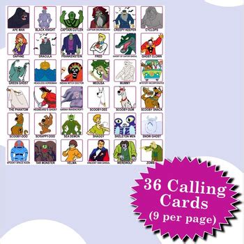 Scooby-Doo 5x5 Bingo 30 Cards by Blizzy Bingo | Teachers Pay Teachers